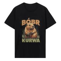 Camiseta Harajuku De Algodón Puro Para Hombre Beaver Estilo Casual Cuello Redondo Impreso Digital Sin Capucha Lavable En Máquina - details 1