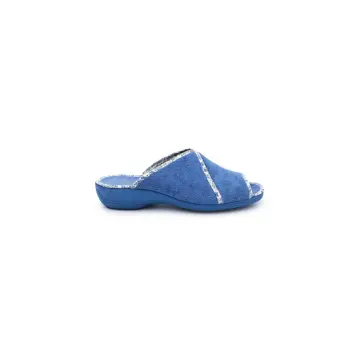 Zapatilla De Casa Para Mujer Cabrera: Revestimiento De Lana Acrílica, Suela De Caucho Sintético, Sin Cordones, Plana Y Cómoda