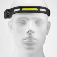 Linterna Frontal LED COB XPE Con Batería Integrada Recargable USB Para Correr Por Noche Y Camping Luz Blanca Roja Alta/Media/Baja Impermeable Negro - details 2