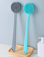 Cepillo De Baño De Silicona Doble Cara Con Mango Largo Limpieza Corporal Masaje Exfoliación Higiénica Ambientalmente Amigable - details 2