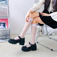 Calcetines De Pierna Media Para Mujer Transparentes Y Respirables Calcetines De Nylon Delgados Y Ligeros En Colores Negro Y Blanco - details 7