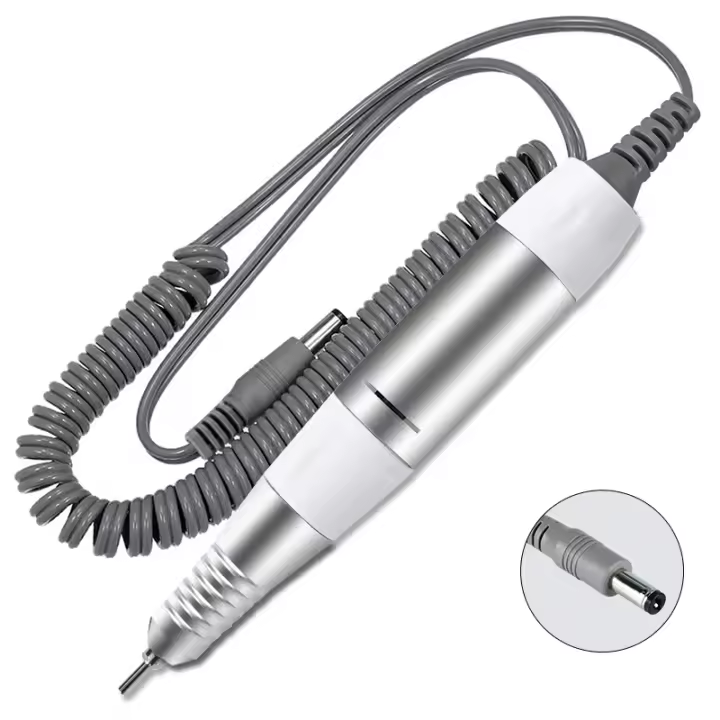 Martillo De Uñas Eléctrico Herramienta De Pulido Y Grind Manicure Y Pedicure Con Mango Y Accesorios DC Y 3 PIN PLUG Stainless Steel 12V 35000rpm - 1