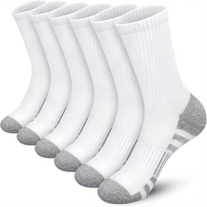 5 Pares De Calcetines Deportivos Para Hombre Calcetines De Calf Performance Algodón Transpirable Para Correr Y Actividades Al Aire Libre - 1