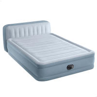INTEX - Colchón hinchable con cabecero, modelo Dura-Beam Deluxe Plush Headboard, medidas 152x236x46 cm, medida matrimonio, para 2 personas, altura cabezal 86 cm, máx. 272 kg, material flocado, inflable, colchones hinchables, cama de aire plegable - details 0