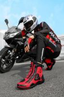 Botas De Motocicleta Para Hombre Y Mujer Microfibra Cuero Anticolisión Protección De Tornillo Zapatos De Motocross Moto Racing - details 12