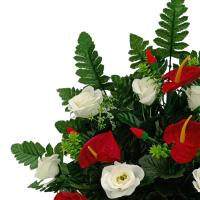 CENTRO DE FLORES ARTIFICIALES APTO PARA EXTERIOR. IDEAL PARA CEMENTERIO TODOS LOS SANTOS. MEDIDAS 60*40*20 - details 4