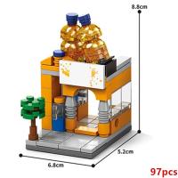 Kit De Bloques De Construcción DIY Para Niñas Y Niños Edad 6-12 Años Estilo Moderno Venta Individual Modelo De Casa Y Tienda De Café Bloques De Comida Para Juego De Calle - details 6