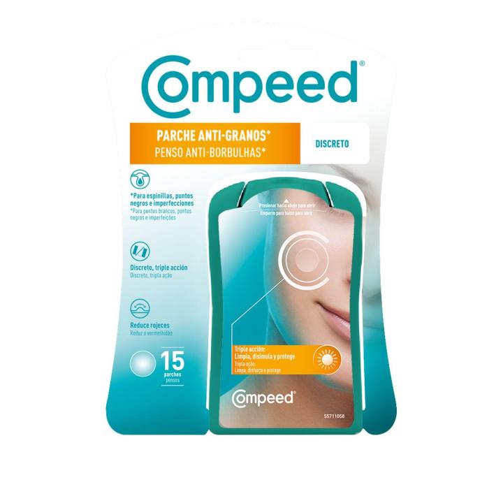 Compeed Parche Anti-Granos Discreto que Limpia, Disimula y Protege 15 Parches — oferta en Miravia