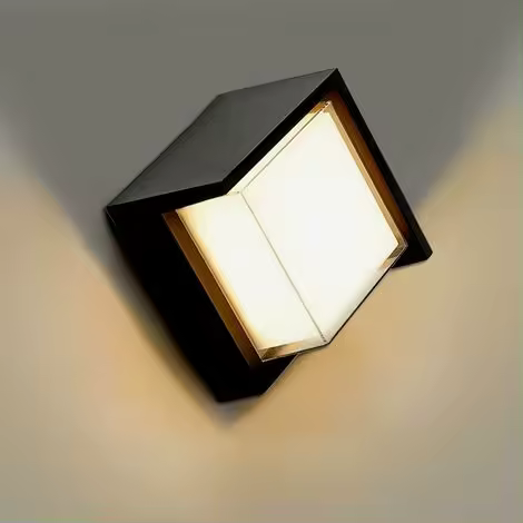 Aplique de pared exterior LED de 15 W, moderno, resistente al agua, IP65, para dormitorio, hogar, porche, patio (aluminio cuadrado + acrílico) - 1