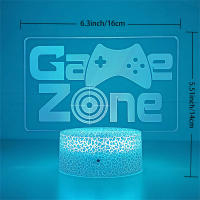 Lámpara Nocturna LED 3D Para Juego Y Dormitorio Decoración De Habitación Con Logo De GameZone Regalo De Cumpleaños Para Niños Luz Sensorial Para Mesa De Juego - details 1