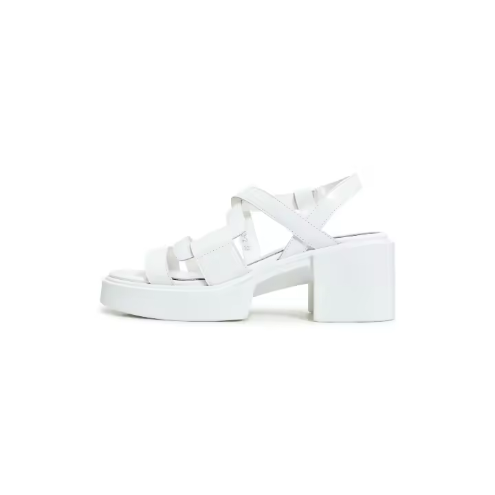 Block Heels Sandals Amira- White Sandals block-heels-sandals-white Cesare Gaspari - 1