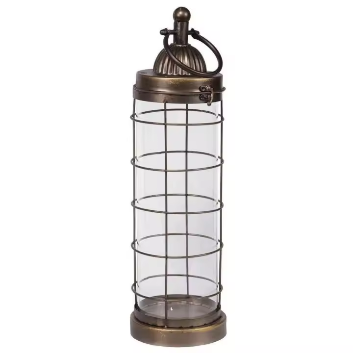 WANDERLUST DECO Farol de Metal Decorativo para Exterior y Mesa 17x17x56h Cm - 1