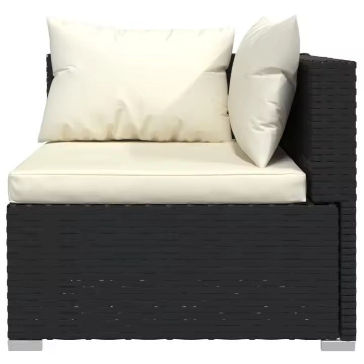 vidaXL Set de muebles de jardín 3 pzas y cojines ratán sintético negro - 1