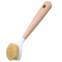 Cepillo De Limpieza Para Cocina Con Mango De Madera Natural Cepillo De Lavado De Platos Para Sartén De Hierro Fundido - details 6