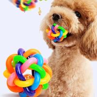 Juguete Para Perros Y Gatos Colorido Con Campanas Bola De Goma Resistente Masticación Sonido Entrenamiento Interacción Humano-Pet Accesorios - details 4