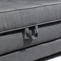 Cecodadi sofá Cama plegable 2 plazas, Sofá Cama con función de dormir, Tacto Lino, Madera de Caucho, Gris, 147,5x75x85cm - details 5