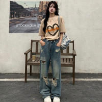 Vaqueros Vintage Americanos Para Mujer Cintura Alta Pierna Ancha Holgados Ropa De Calle Estilo Hip Hop Ropa Trasnochada Tejido Suave - details 4