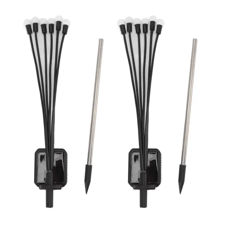 2 luces solares para césped, impermeables, automáticas, de fácil instalación, decorativas, para jardines, patios, patios traseros, color blanco cálido - 1