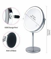 Espejo De Maquillaje LED De 8 Pulgadas Con 10X Magnificación Y 3 Colores De Luz Interruptor Táctil Doble Lado Carga USB Venta Al Por Menor De Cosméticos - details 7