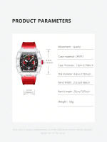 Reloj De Cuarzo Para Hombre Moda Nueva Deportiva Y Elegante Reloj De Pulsera De Lujo Con Correa De Silicona Estilo Tonneau - details 5