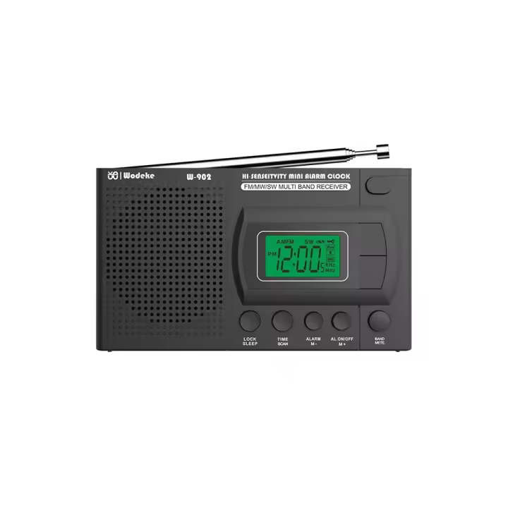 Radio FM / AM / SW Reloj portátil de banda completa Campus Pocket Ancianos Reloj LCD Radio - 1