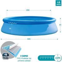 Piscina hinchable, Piscina redonda, Ø305x61 cm, capacidad 3.077 L, easy set, jardín verano hogar - details 0