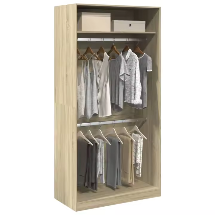 vidaXL Armario madera contrachapada color roble Sonoma 100x50x200 cm - 1