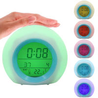 Reloj De Alarma Digital LED Con Luz Nocturna Cambiante De 7 Colores Temporizador Silencioso Para Dormitorio Decoración Regalos - details 0