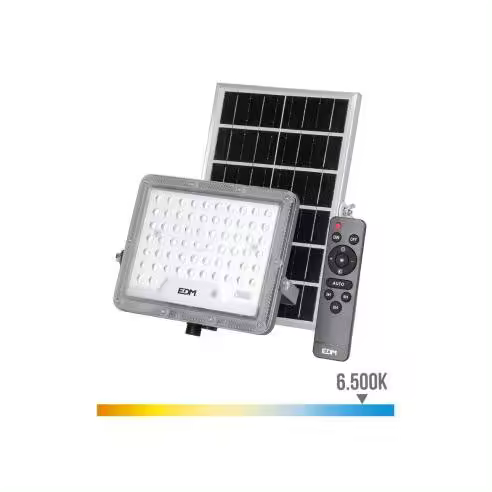 EDM Foco Proyector Solar Slim 300W 2500lm 6500K LED - EDM - 31859  Iluminación Exterior Solar Led - 1