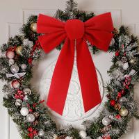 Gran Noce De Terciopelo Rojo Adorno De Árbol De Navidad Decoración De Puerta De Año Nuevo Fiesta En Casa Banda De Navidad - details 2