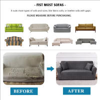 Funda De Sofá Elástica Moderna Para Sala De Estar Protector De Silla De Lámina Corner L-Shaped 1/2/3/4 Asientos Colores Variados - details 2