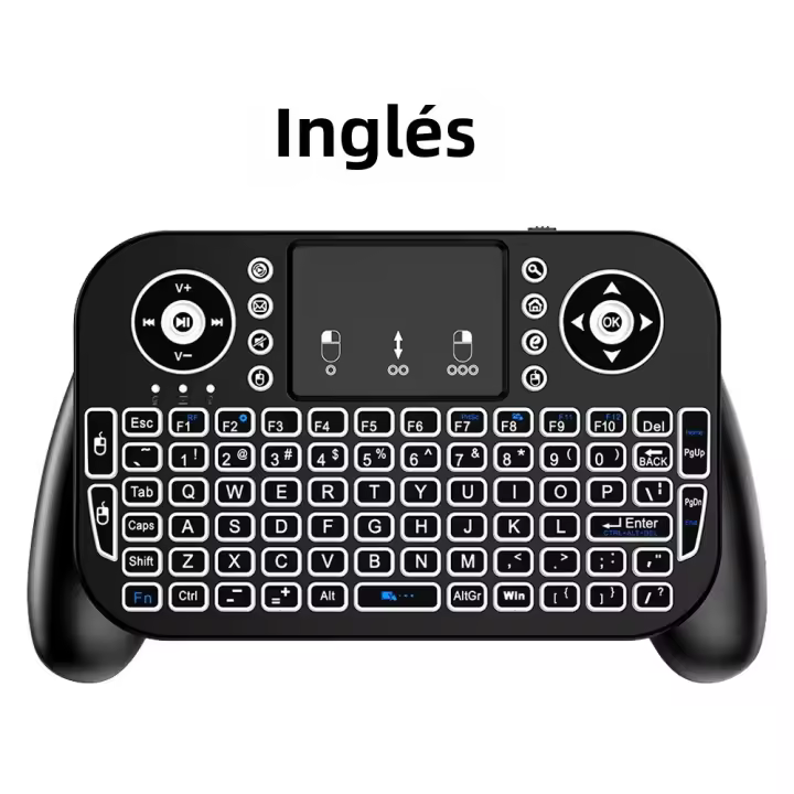 Mini Teclado Inalámbrico V8 Con Ratón Air 2.4G Bluetooth Retroiluminado 7 Colores Para Android TV Box Control Remoto Con Touchpad - 1