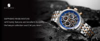Reloj De Pulsera Para Hombre SAPPHERO Lujo Resistente Al Agua Luminoso Cronógrafo Acero Inoxidable Cuarzo Reloj Hombre - details 15