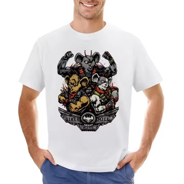 Camiseta Para Niños Con Impresión De Animales Camiseta Divertida Para Hombres Estilo Biker Mice from Mars Tops Oversized Gráfico De Dibujos Animados Casual - 1
