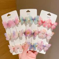 6PCS Clip Para El Cabello En Forma De Mariposa Con Gradiente De Colores Regalo Para Niña En Cumpleaños Accesorio Decorativo Para Mujer - details 3