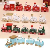 Adorno De Navidad De Tren De Madera/Plástico Decoración De Feliz Navidad Para El Hogar Regalos De Xmas 2023 Día De Año Nuevo 2024 - details 1