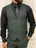 Traje Verde De Boda Para Hombre 3 Piezas Traje De Negocios Con Chaqueta Chaleco Y Pantalones Conjunto De Chaquetas Casuales - details 2