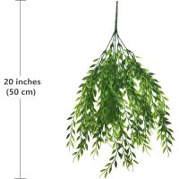 1pc Decoración De Interiores Hoja De Sauce Simulada Adorno Floral Falso Planta Verde Artificial Vínculo Verde Colgante Para El Hogar - details 4