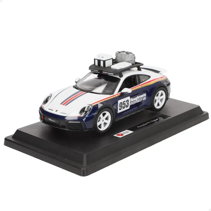 Burago - 1/24 Maqueta coche Lamborghini Essenza SCV12, Chevrolet Corvette C8R, Porsche 963, Porsche 911 Dakar, Ferrari 499P LMH, cuerpo metal, apertura puertas manual, maquetas de coches, miniatura de colección, competición - 1