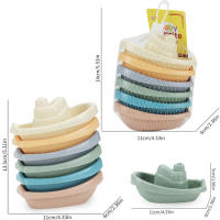 Juego De Natación Infantil Con Arcoíris 6 Piezas Juguetes De Baño Para Bebés Y Niños Pequeños Torres De Pila De Barco Colorido Para El Desarrollo Motor Preescolar - details 16