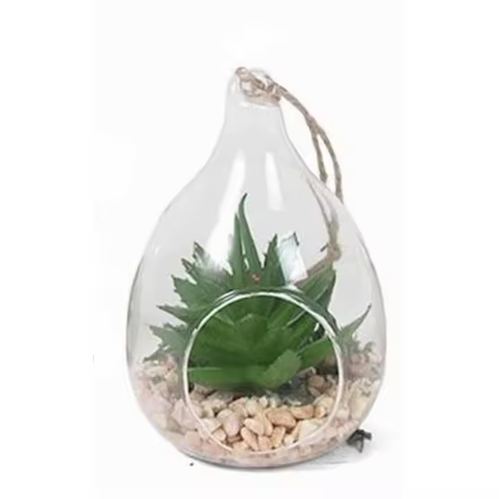 Gerimport Maceta Cristal Planta Colgante Decoración 7x6x10cm Transparente Elegante Moderna - 1