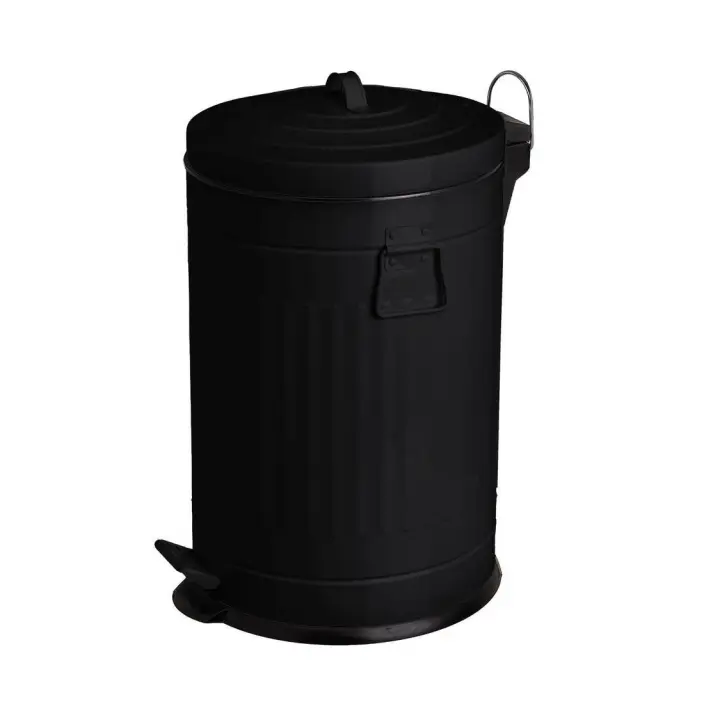 Dcasa Papelera negra de acero de 20 litros - 1