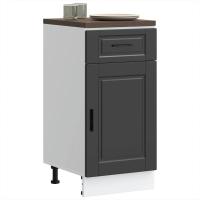 vidaXL Mueble bajo de cocina Porto madera contrachapada blanca en color Blanco/Gris hormigón/Blanco brillante y más | almacenamiento funcional diseño moderno para baño dormitorio sala - details 4