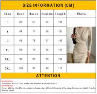 Vestido Bodycon Midi De Otoño Invierno Para Mujer Con Manga Larga Cuello Redondo Elegante Y Chic Ajustado Para Oficina Y Calle - details 0