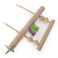 Juguete De Colgante Para Pájaros Madera Percha Para Periquito Con Bolas De Masticar Soporte De Sueño Para Cages Juguetes De Juego Para Pájaros Budgie - details 5