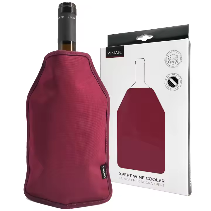 Funda enfriadora XPERT VINAK para botellas de vino  Enfriador de vino con gel de calidad no-frost  Fabricada con 5 capas aislantes  Banda elástica inferior anticaída - 1