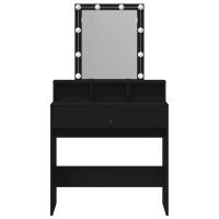 Mesa de Tocador con Espejo y Luces LED de Madera de Roble Negro - details 2