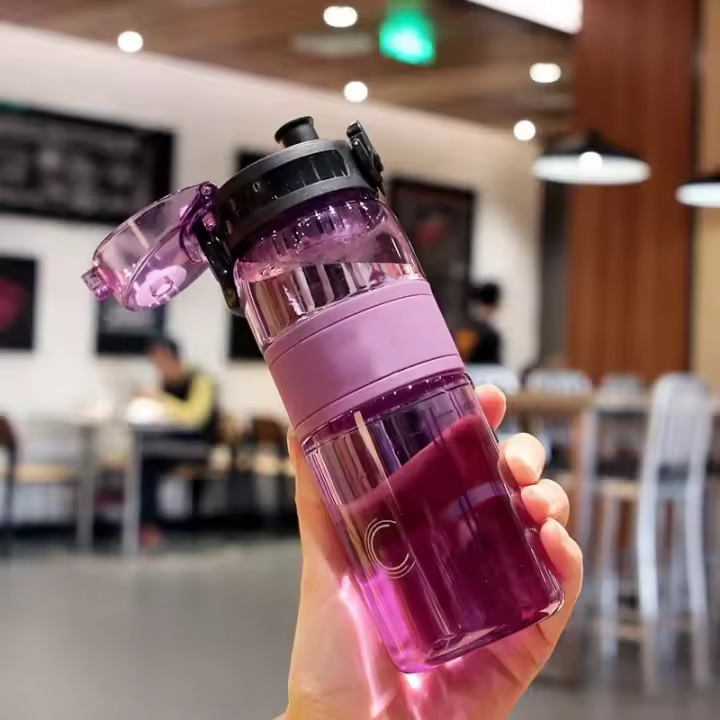 Botella Deportiva De 500ML Portátil Para Estudiantes Y Viajes Resistente Al Calor Con Correa De Goma Para Ejercicio Y Uso Diario En Exteriores - 1
