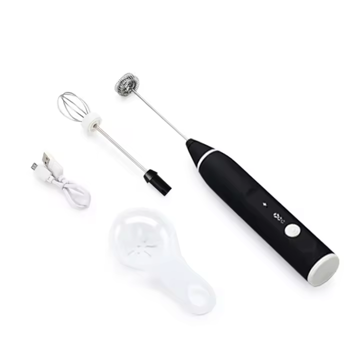 Batidor Eléctrico Mini de Acero Inoxidable para Cocina Hogareña Herramienta de Cocina para Crema Leche Cafe Té - 1