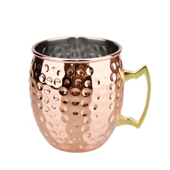 Copa De Vino Y Cóctel Moskov Mule De 500ml Acero Inoxidable Repujada Aluminio Platinado Para Cerveza Y Café Herramientas De Bar Para El Ramadán - 1